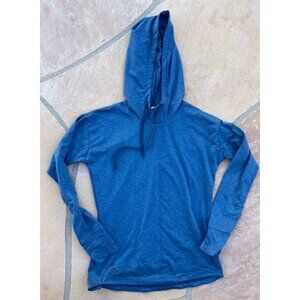 Adidas Hooded Shirt Women's Size Small S Long Sleeve Blue